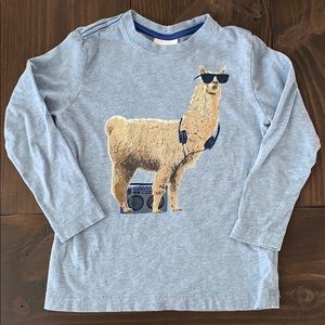 Hanna Anderson Long Sleeve Llama Graphic Tee